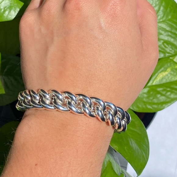 Arte d'Argento 925 sterling silver bold curb link bracelet⛓ - Picture 3 of 17